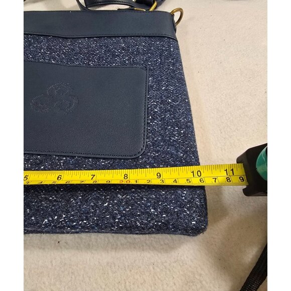 Kerry Women's Blue Speckled Tweed‎ and Leather Messenger Bag Crossbody Strap - Picture 7 of 9